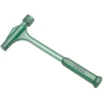 RCBS POW'R PULL II Bullet Puller Kit, translucent green hammer-style tool, angled view