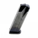ProMag H&K VP9 Magazine blued steel magazine, angled front view with black base plate
