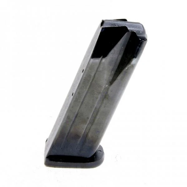 ProMag H&K VP9 Magazine blued steel magazine, angled front view with black base plate