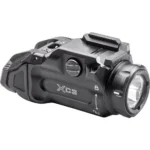 SUREFIRE XC3-A black compact light with mounting controls and round lens, angled side view