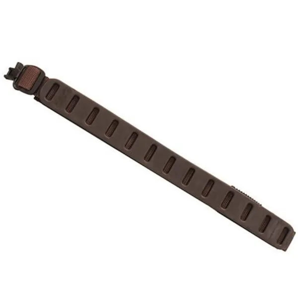 Blackpowder Products Inc-Quake Quake Claw Slimline brown rifle sling, angled front view