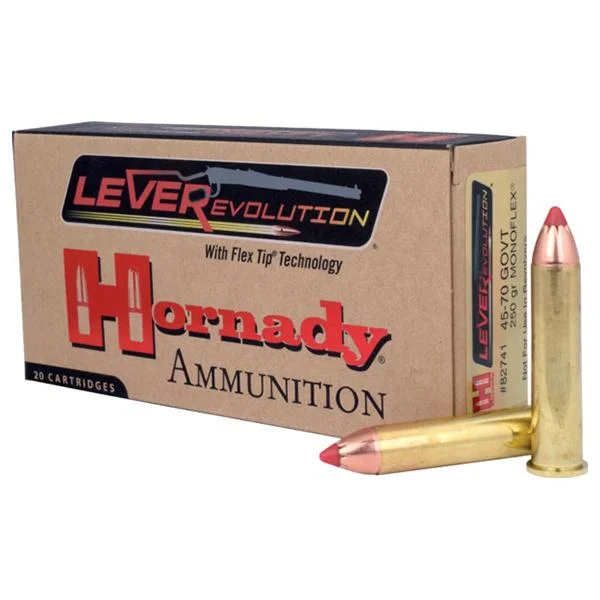 Hornady Mfg Hornady LEVERevolution Rifle Ammunition .45-70 Gov 250 gr MonoFlex 2025 fps - 20/ct