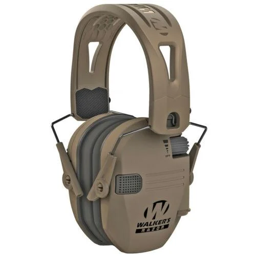 Walkers Game Ear Walker's Razor Tacti-Grip Ear Muffs -FDE with FDE Band 23NRR