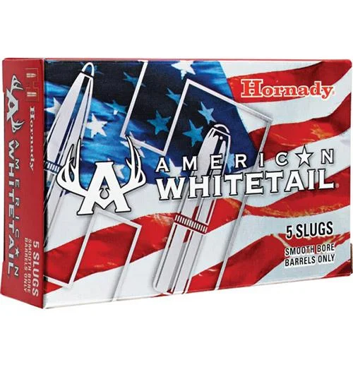 Hornady Mfg Hornady American Whitetail Shotshell Ammunition 12 ga 1600 fps 1 oz Rifled Slug 5/ct