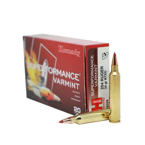 Hornady Mfg Hornady Varmint Express Rifle Ammunition .204 Ruger 24 gr NTX 4400 fps 20/ct