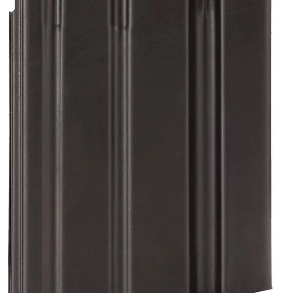 MAG RUGER SR-556, black magazine angled front view with orange follower