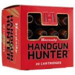 Hornady Monoflex Handgun Hunter Ammunition, red box with cartridges visible through window