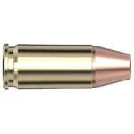 Hornady Backcountry Defense Ammunition, side view of one cartridge with brass case and copper bullet