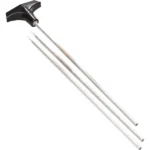 Hoppe's All Caliber 3 Piece Aluminum Rifle Rod, three silver rods with black handle