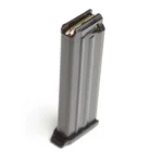 Kel-Tec PMR30/CMR30 silver handgun magazine, angled side view with black baseplate