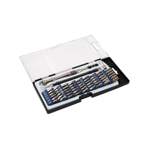 AOB Wheeler Engineering Precision Micro Screwdriver Set, open case with driver and assorted bits