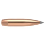 Nosler ABLR copper-coloured pointed bullet, side view