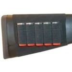 Grovtec Buttstock Cartridge Shotgun Open Style Black, side view holding six red shells