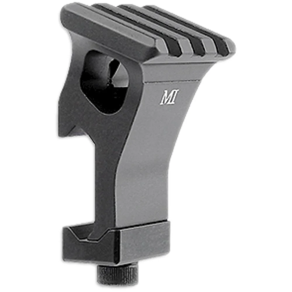 primary-50376 Midwest Offset Rail R22.5, black angled side view with top rail and clamp