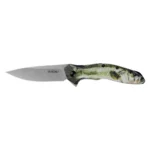 Kershaw Knives Kershaw Shoreline Bass Folding Knife 3" Drop Point Blade Green Bass