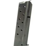 Colt 1911 Gov't/Commander Handgun Magazine, angled view of stainless magazine
