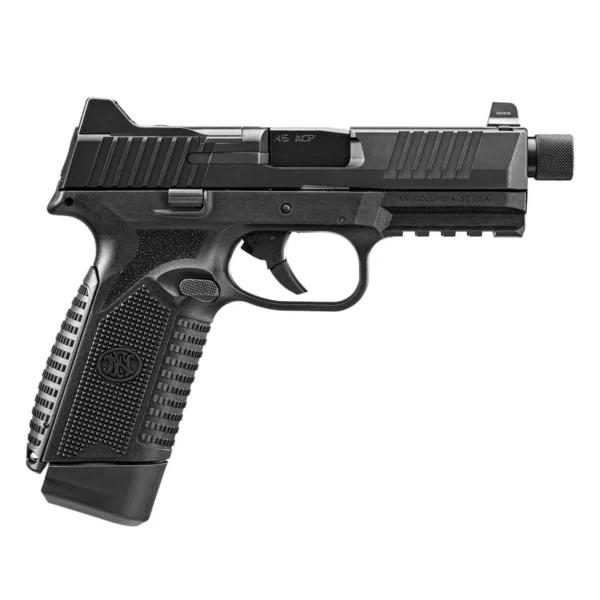 FN USA FN 545 Tactical Handgun 45 ACP 15rd & 18rd Magazines (2) 4.71" Threaded Barrel Black NMS Night Sights