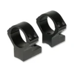 Talley Lightweight Alloy Scope Mounts black, angled view of two high scope rings