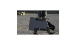 AOB Caldwell Stable Table Lite black portable shooting table shown outdoors with padded seat