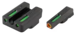 Truglo TFX Pro black front and rear sights with green inserts and orange front ring