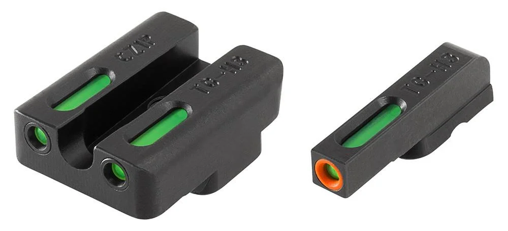primary-50479 Truglo TFX Pro black front and rear sights with green inserts and orange front ring