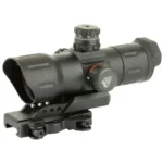Leapers UTG 6 Inch ITA CQB Red/Green T-dot Sight, black angled side view with offset QD mount