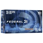 Federal Power-Shok Rifle Ammunition, blue retail box, front view