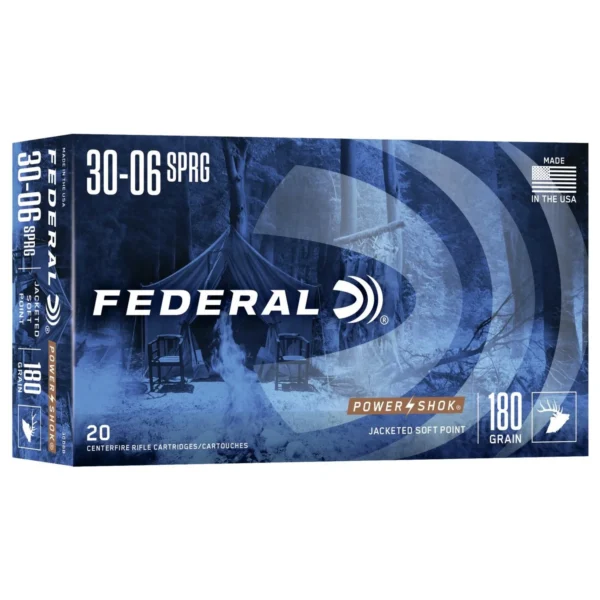 Federal Cartridge Co. Federal Power-Shok Rifle Ammunition .30-06 Sprg 180 gr SP 2700 fps - 20/ct
