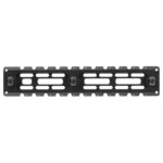 Leapers UTG Pro M-LOK Arca Rail, black top view with slots and mounting screws