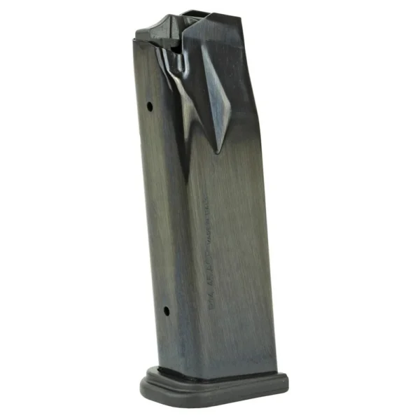 Armscor MAG ACT-MAG 1911 dark metal magazine with black base plate, angled front view