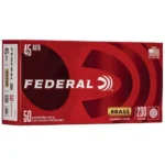 Federal Champion Training Handgun Ammunition, front view of red and black ammunition box