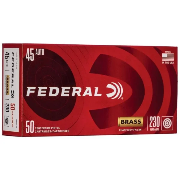 Federal Cartridge Co. Federal Champion Training Handgun Ammunition .45 ACP 230 gr FMJ 830 fps 50/ct