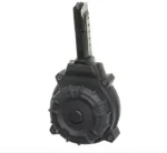 Promag S&W Shield Magazine, front view of black polymer drum with vertical magazine