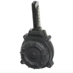 Promag S&W Shield Magazine, front view of black polymer drum with vertical magazine