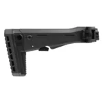 Leapers UTG Pro AK Side Folding Stock, black left-side view with textured buttpad and hinge
