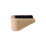 Hogue Overmolded Rubber Grip Extension Base Pad, FDE side view with black top and textured panel
