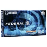 Federal Power-Shok Rifle Ammunition, blue retail box in front view