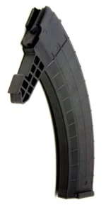 ProMag SKS Magazine, black curved polymer magazine in side view