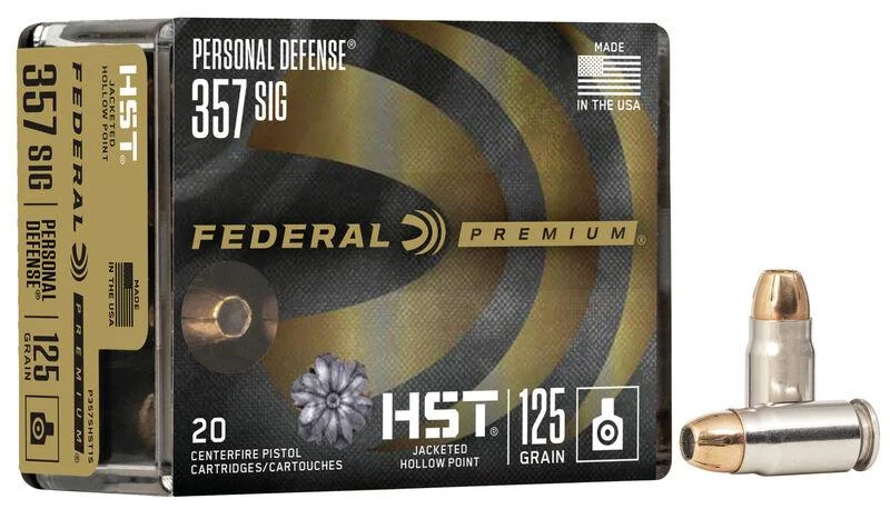 primary-50745 Federal Cartridge Co. Federal Personal Defense HST Handgun Ammunition .357 Sig 125 gr JHP 1360 fps 20/ct