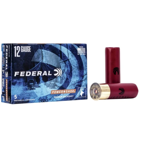 Federal Cartridge Co. Federal Power-Shok Buckshot Shotshells 12 ga 3" 41 plts #4B 1210 fps 5/ct