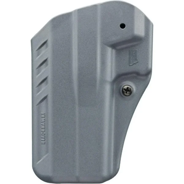 BLACKHAWK BH ARC IWB SIG P365XL AMBI GRY, gray holster front view with screw and vent slots