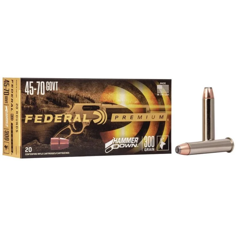 primary-50773 Federal Cartridge Co. Federal Hammer Down Rifle Ammunition .45-70 Govt 300 gr SP 1850 fps 20/ct
