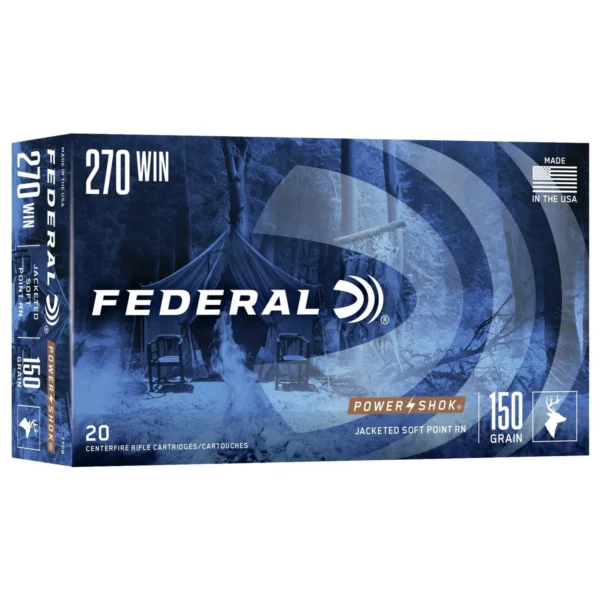 Federal Cartridge Co. Federal Power-Shok Rifle Ammunition .270 Win 150 gr SP 2890 fps 20/ct