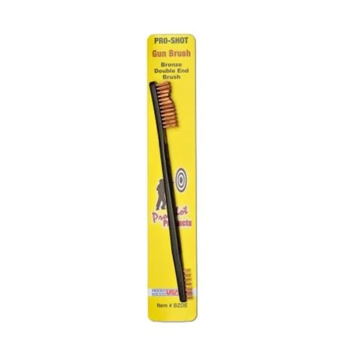 Pro-Shot Double End Gun Brush Bronze in yellow retail packaging, front view