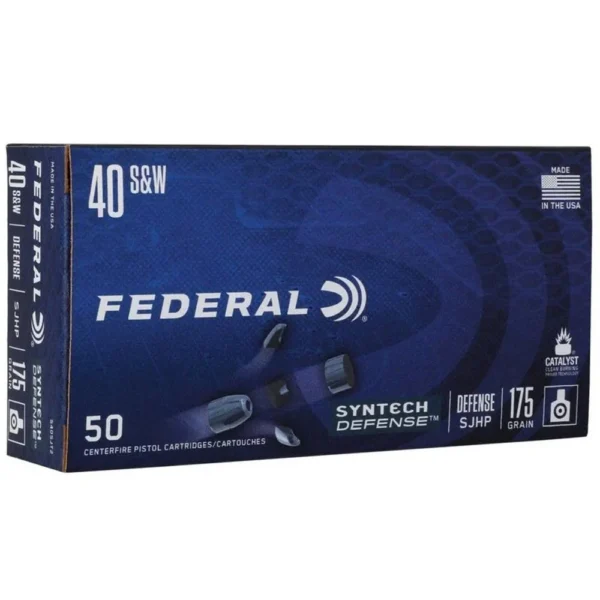 Federal Cartridge Co. Federal Syntech Defense Handgun Ammunition .40 S&W 175gr SJHP 1000 fps 50/ct