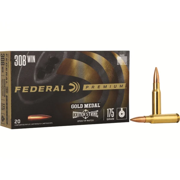 Federal Cartridge Co. Federal Gold Medal CenterStrike Rifle Ammunition .308 Win 175gr OTM 2600 fps 20/ct