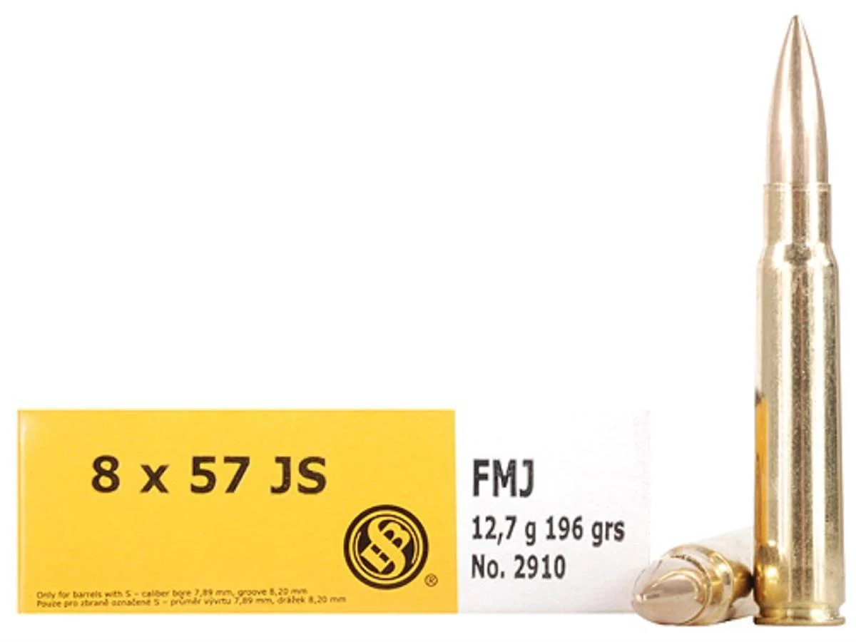 primary-50826 Sellier & Bellot Rifle Ammunition, yellow box with one upright cartridge and loose rounds