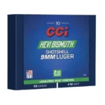 CCI Hevi Bismuth Centerfire Shotshell, front view of blue and green ammunition box