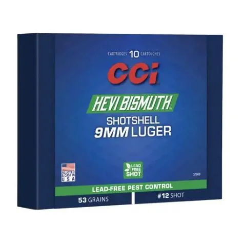 CCI Hevi Bismuth Centerfire Shotshell 9mm Luger 43gr #11 950 fps 10/ct