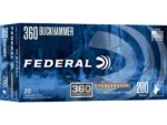 Federal Power-Shok Rifle Ammunition, blue ammunition box, front view